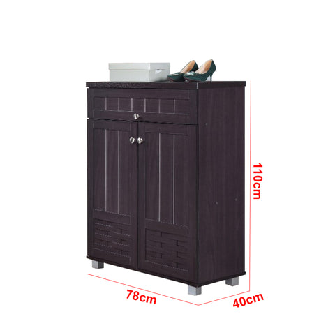 Image of Howzer Series 9 Shoe Cabinet Collection in Dark Brown Colour