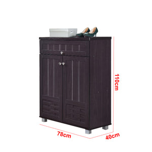 Howzer Series 9 Shoe Cabinet Collection in Dark Brown Colour