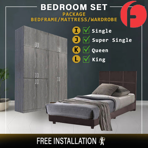 Image of Toluca Bedroom Set Series 5 Includes Wardrobe/Bed Frame/Mattress - All Sizes Available