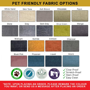 Chevre Divan Bed Frame Pet Friendly Scratch-proof Fabric 16 Colours - With Mattress Add-On Options