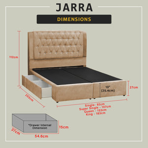 Jarra Drawer Bedframe Storage Bed All Sizes - Pet-Friendly Option / Mattress Option