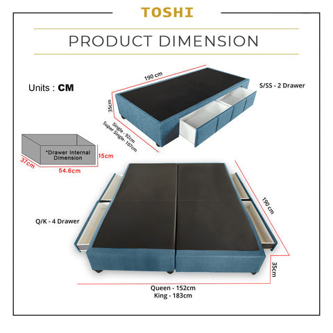 Image of DR Chiro Toshi Divan Drawer Bed Frame - Pet-Friendly Option / Mattress Option