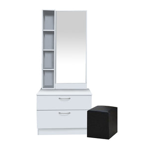 Sirius Dressing Table With Free Stool Laminated Smooth Gliding Drawer In 6 Colours