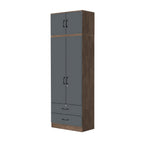 Paris Series 1/2/3/4/5 Doors Tall Wardrobe with Drawers and Top Cabinet in Columbia Grey