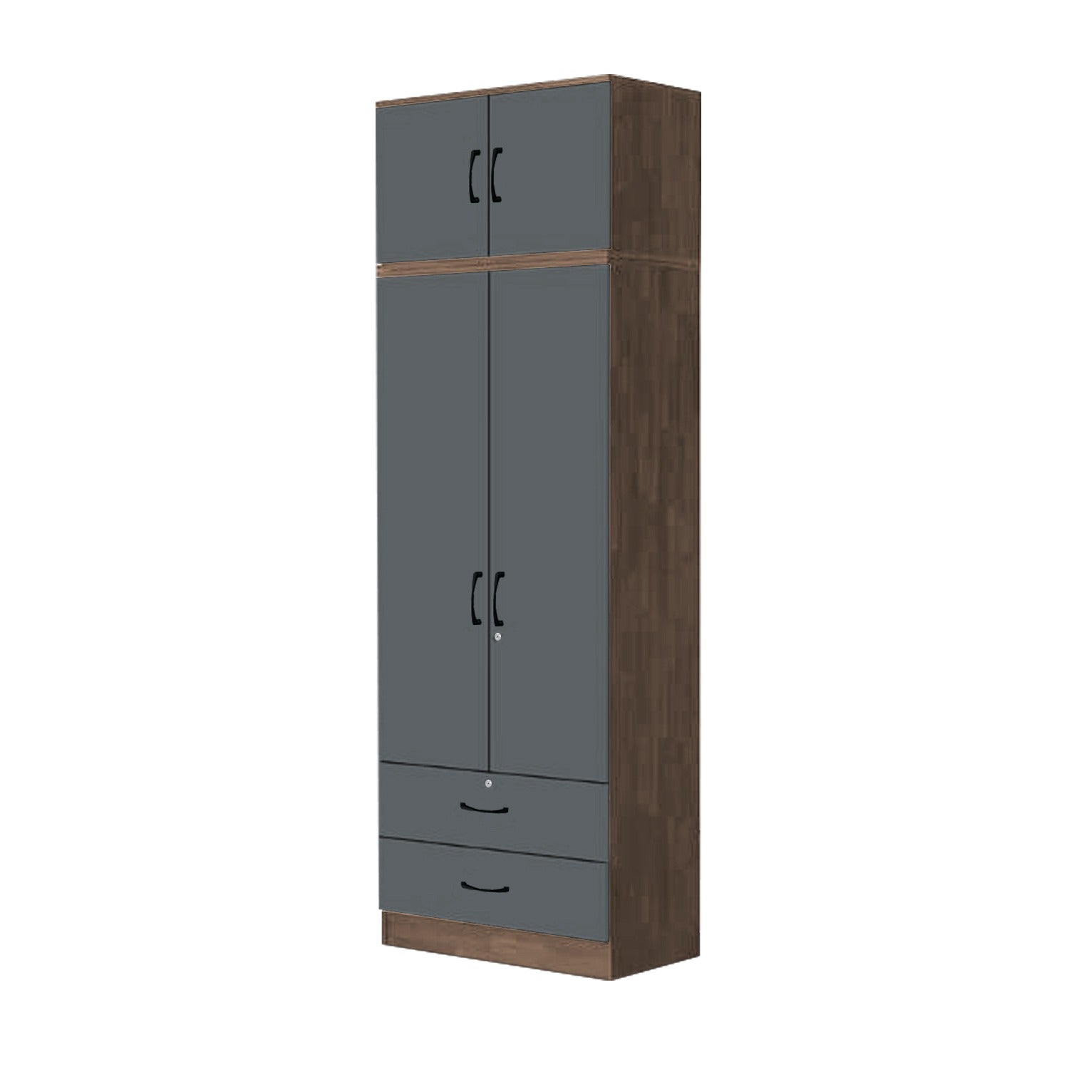Paris Series 1/2/3/4/5 Doors Tall Wardrobe with Drawers and Top Cabinet in Columbia Grey