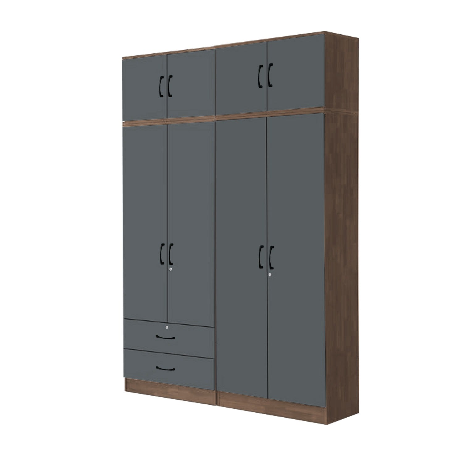 Paris Series 1/2/3/4/5 Doors Tall Wardrobe with Drawers and Top Cabinet in Columbia Grey
