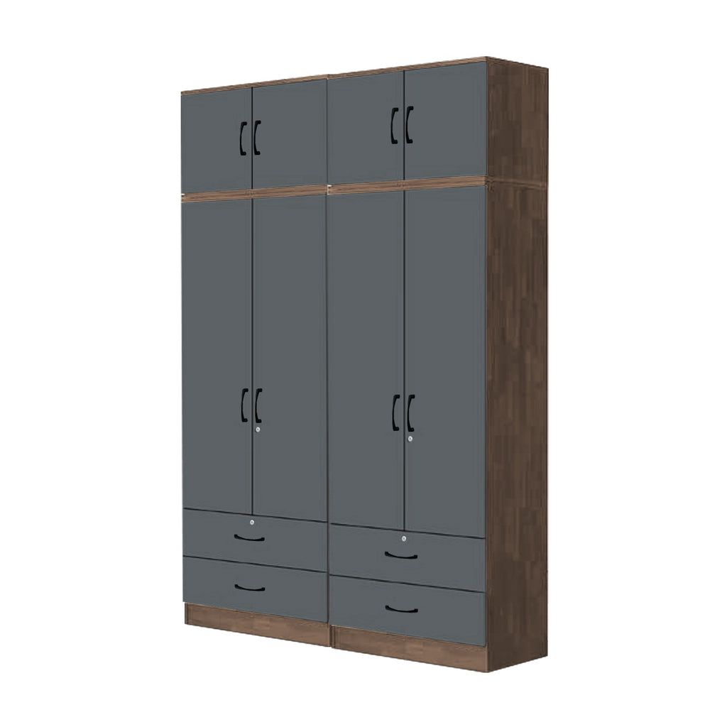 Paris Series 1/2/3/4/5 Doors Tall Wardrobe with Drawers and Top Cabinet in Columbia Grey
