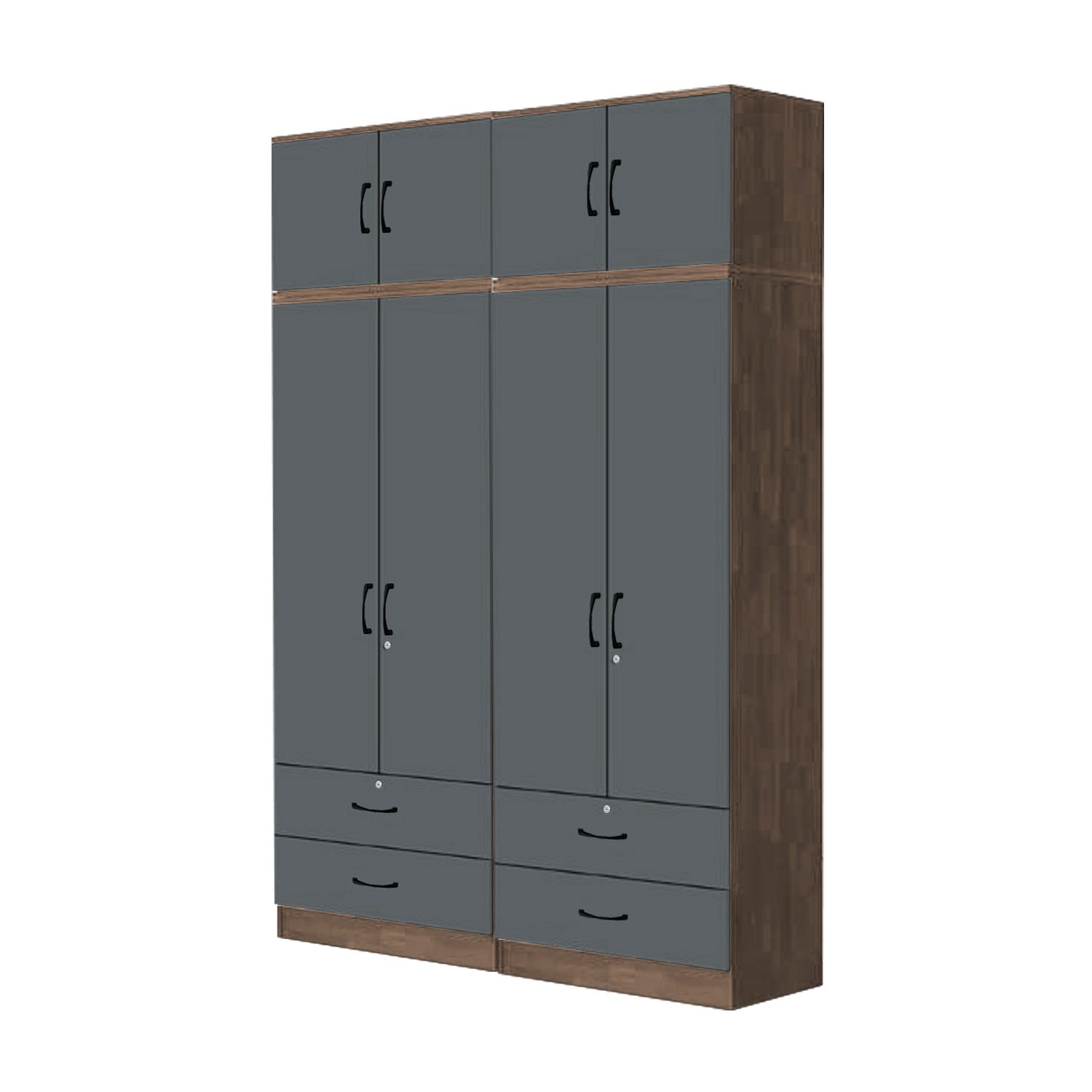 Paris Series 1/2/3/4/5 Doors Tall Wardrobe with Drawers and Top Cabinet in Columbia Grey