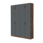Paris Series 1/2/3/4/5 Doors Tall Wardrobe with Drawers and Top Cabinet in Columbia Grey