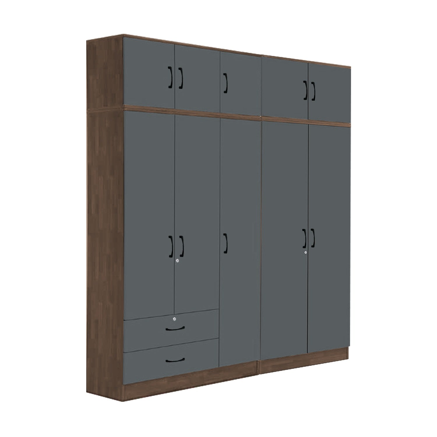 Paris Series 1/2/3/4/5 Doors Tall Wardrobe with Drawers and Top Cabinet in Columbia Grey