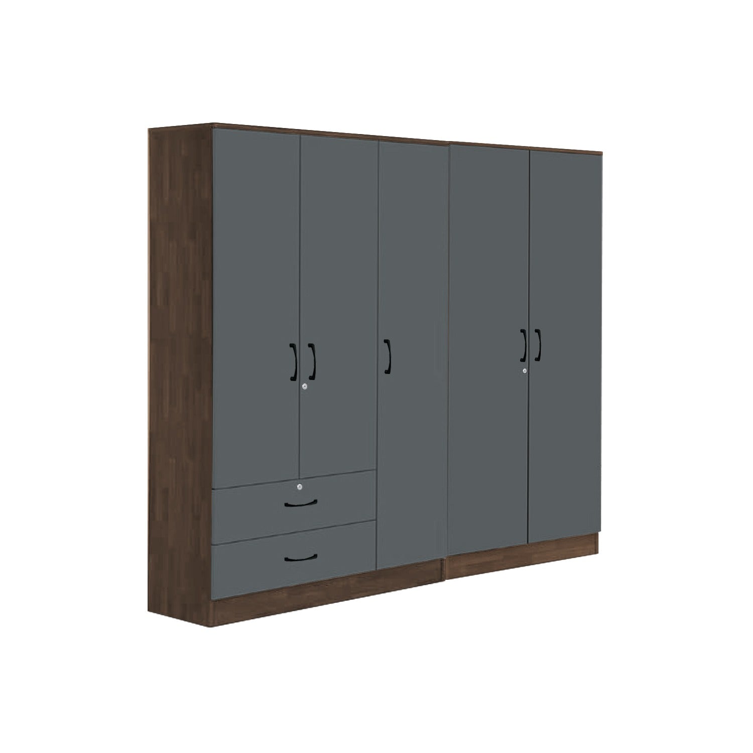 Paris Series 1/2/3/4/5 Doors Tall Wardrobe with Drawers and Top Cabinet in Columbia Grey