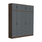 Paris Series 1/2/3/4/5 Doors Tall Wardrobe with Drawers and Top Cabinet in Columbia Grey