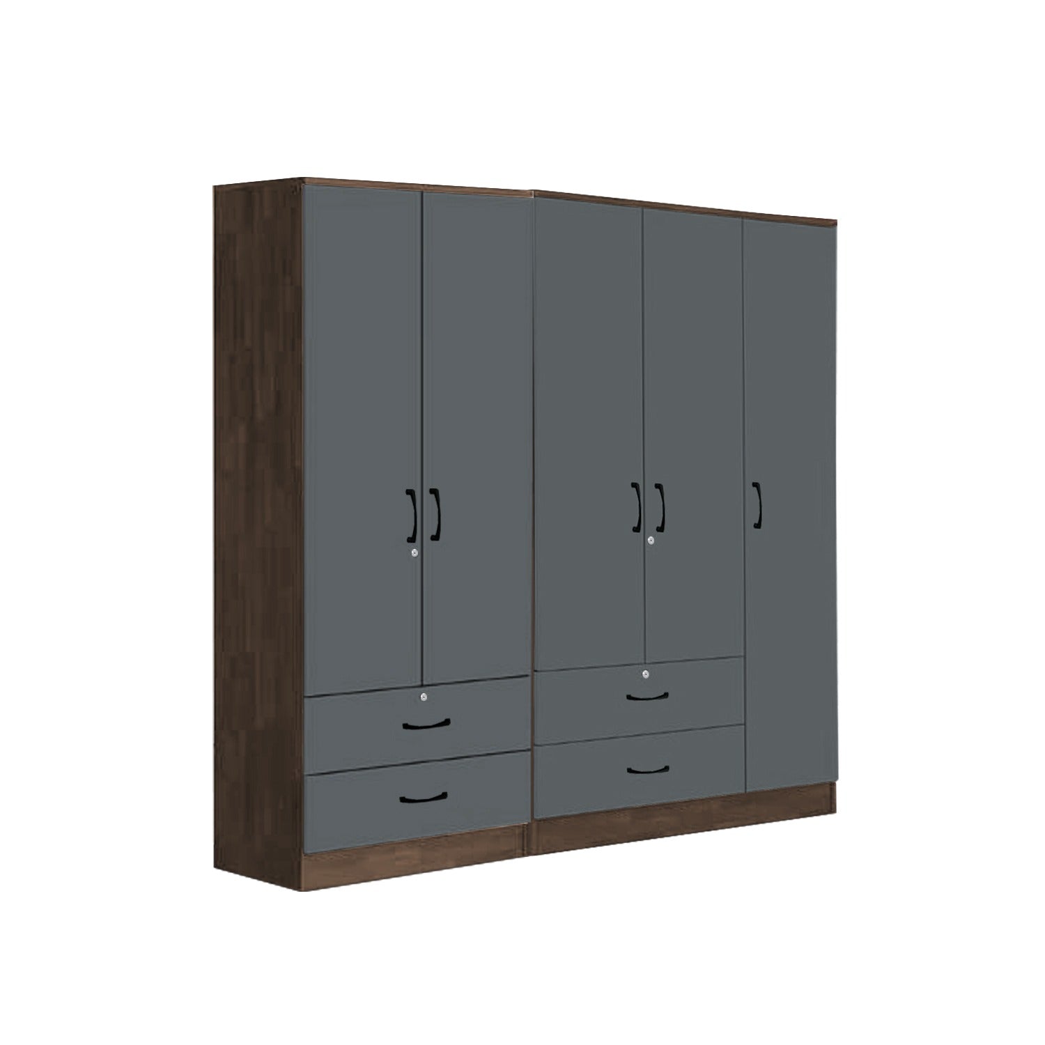 Paris Series 1/2/3/4/5 Doors Tall Wardrobe with Drawers and Top Cabinet in Columbia Grey