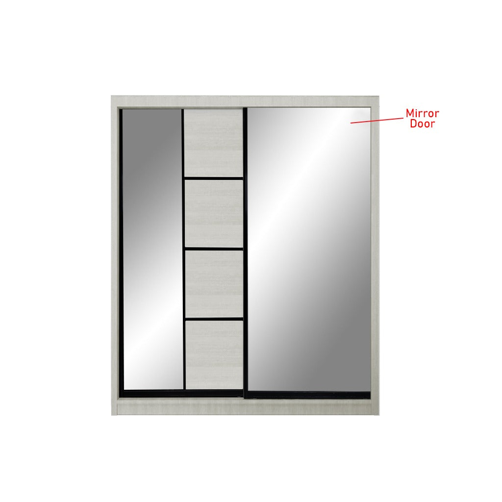Kenzo Series 22 5ft Sliding Glass And Mirror Door Wardrobe