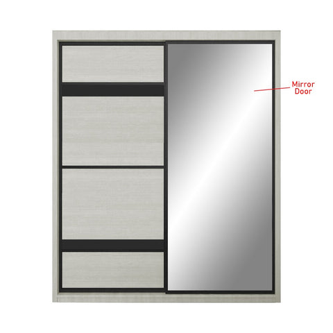 Image of Kenzo Series 36 5ft Sliding Glass And Mirror Door Wardrobe