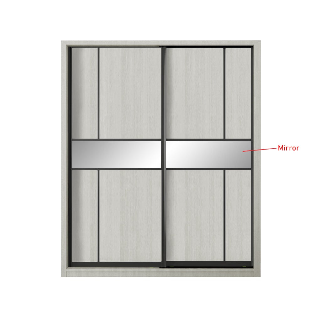 Kenzo Series 28 5ft Sliding Glass And Mirror Door Wardrobe