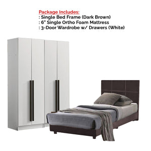 Toluca Bedroom Set Series 5 Includes Wardrobe/Bed Frame/Mattress In Single And Super Single Size.Free Installation