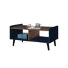 READY STOCK Kepa Series 9 Coffee Table In Dark Blue + Walnut. Self Assembly.