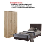 Toluca Bedroom Set Series 5 Includes Wardrobe/Bed Frame/Mattress In Single And Super Single Size.Free Installation