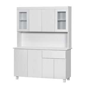 Deena Series 9/4-Door Kitchen Cabinet with Drawers w/ 4-Door Top Cabinet in White Colour