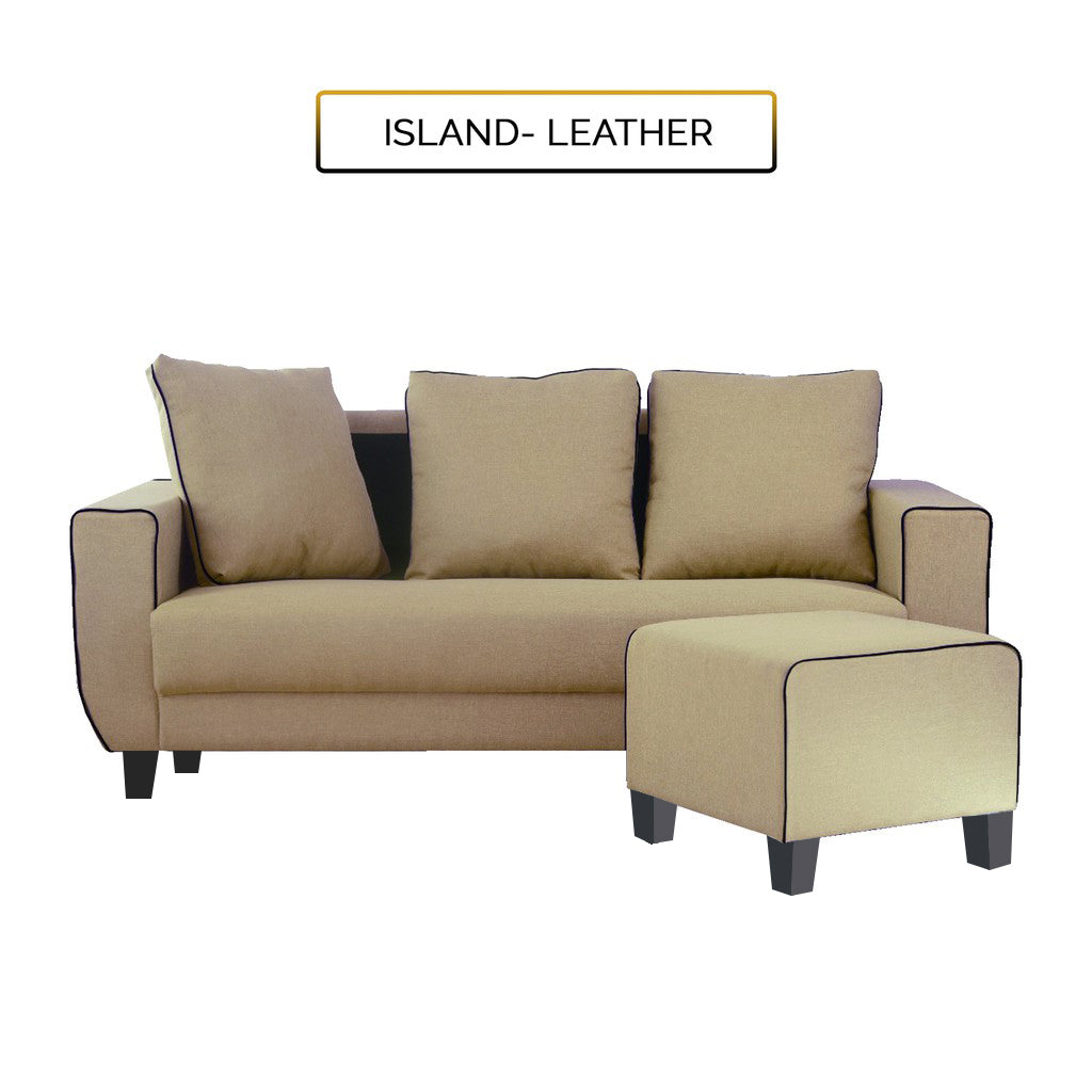 Ruru Series 2/3 Seater Leather Sofa With Ottoman w/ Pet-Friendly Option