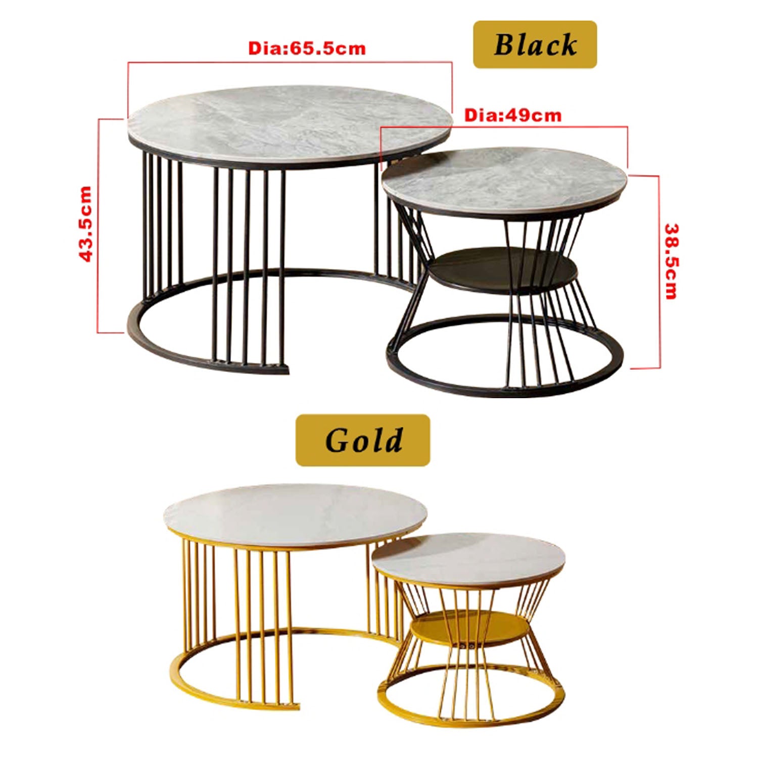 Keana Series 9 Premium Coffee Center Table Steel Metal Leg + Marble Ceramic Top