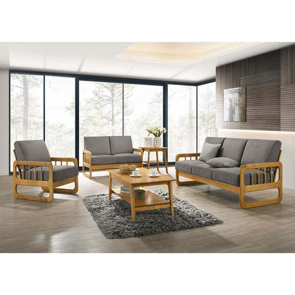 Frida Series 1,2,3 Seater Sofa Set Solid Wood Living Room Furnitures in Grey