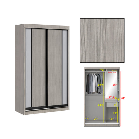 Image of Lexi Series 3 2-Door Sliding Door Wardrobe with inside mirror