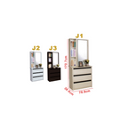 Minna Series Dressing Table With Mirror In Walnut And White Wash (Model J)