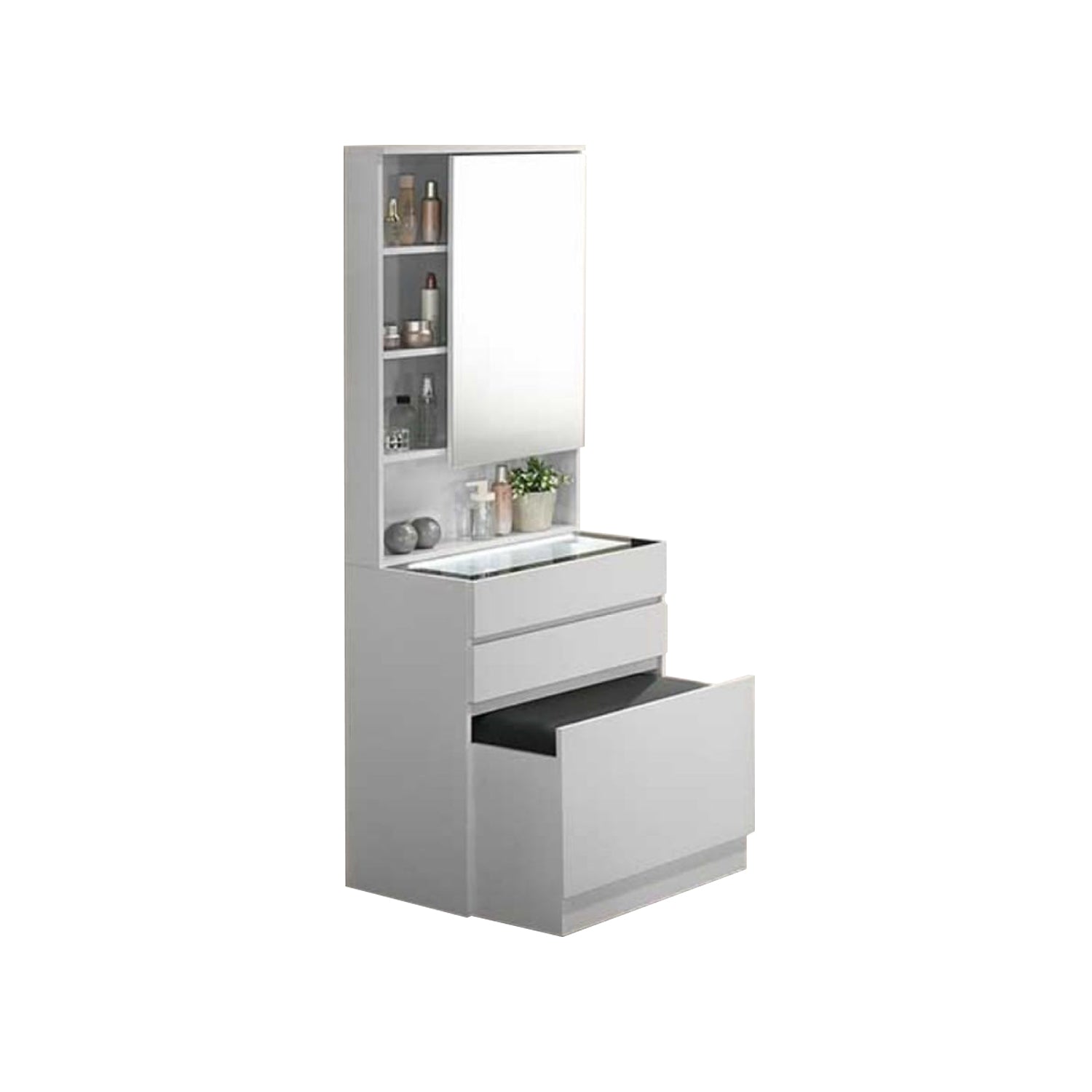 Mirna Dressing Table With Mirror In White