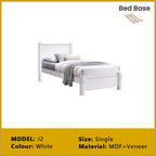 Riese Single Pull-Out Bedframe MDF+Veneer Wood Slatted Base