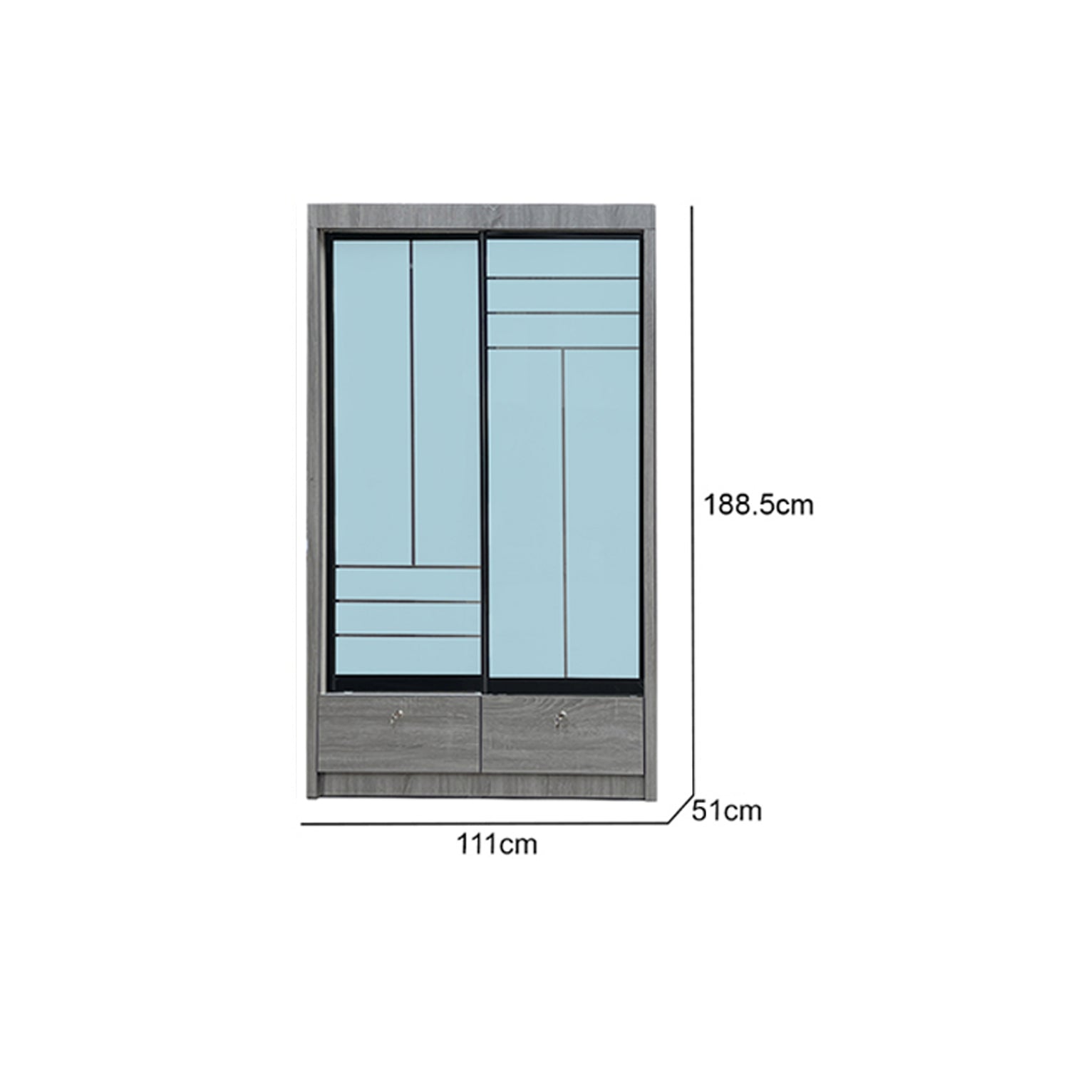 Vitta Series 10 4 Ft. Sliding 2 Door Wardrobe - Model J