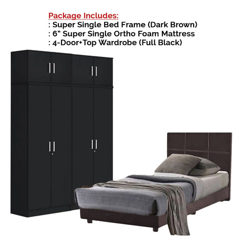 Image of Toluca Bedroom Set Series 5 Includes Wardrobe/Bed Frame/Mattress - All Sizes Available