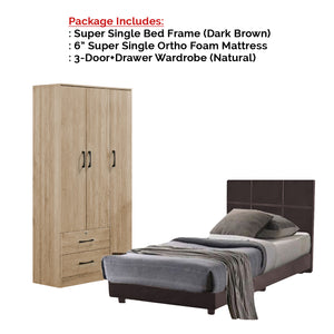 Toluca Bedroom Set Series 5 Includes Wardrobe/Bed Frame/Mattress In Single And Super Single Size.Free Installation