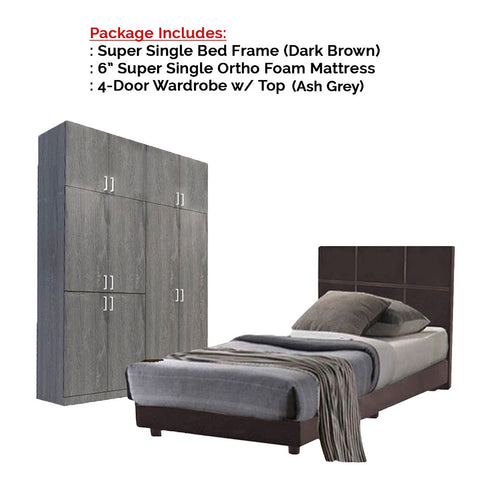 Image of Toluca Bedroom Set Series 5 Includes Wardrobe/Bed Frame/Mattress - All Sizes Available