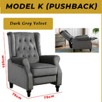 Scarlet Model K Premium Single Sofa Pushback Recliner