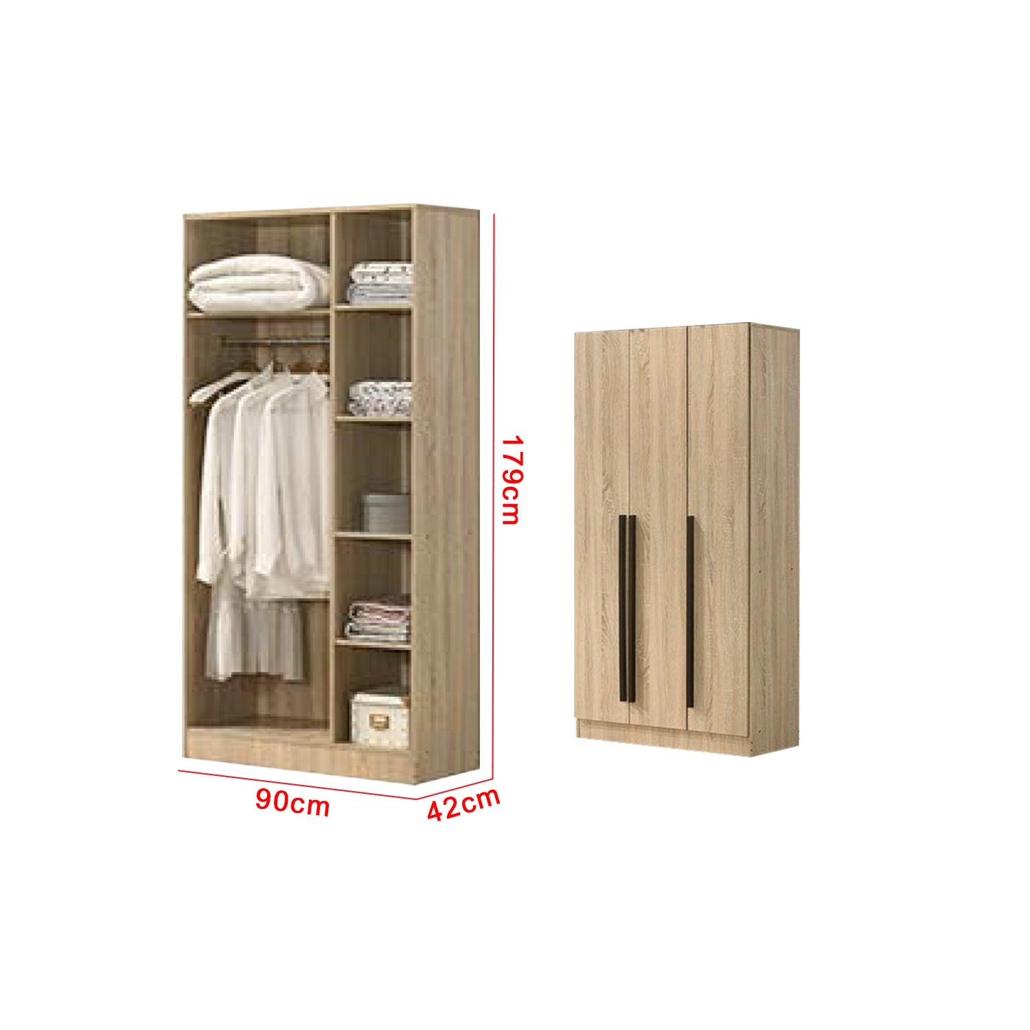 Toluca Bedroom Set Series 6 Includes Wardrobe/Bed Frame/Mattress In Queen And King Size.Free Installation