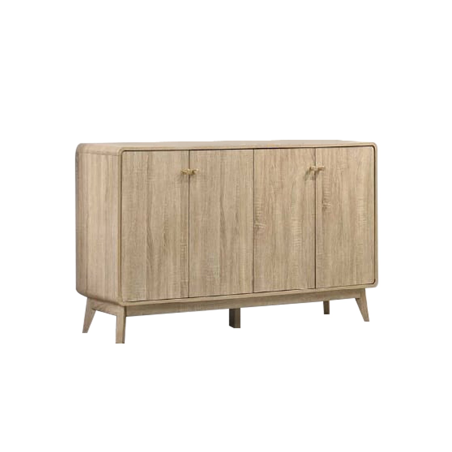 Kamin 4 Door Cabinet Premium Storage Full Laminated Back Panel in Natural Colour