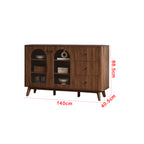Kajin 2 Door Cabinet With Drawer Premium Storage Display Cabinet Full Laminated Back Panel in Columbia