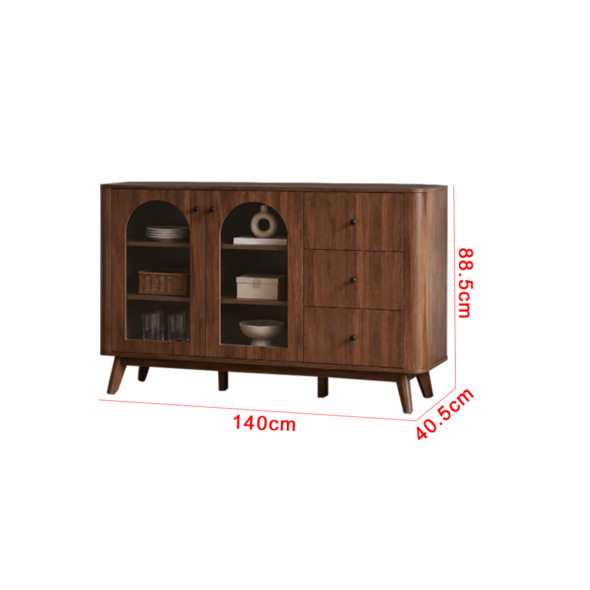 Kajin 2 Door Cabinet With Drawer Premium Storage Display Cabinet Full Laminated Back Panel in Columbia