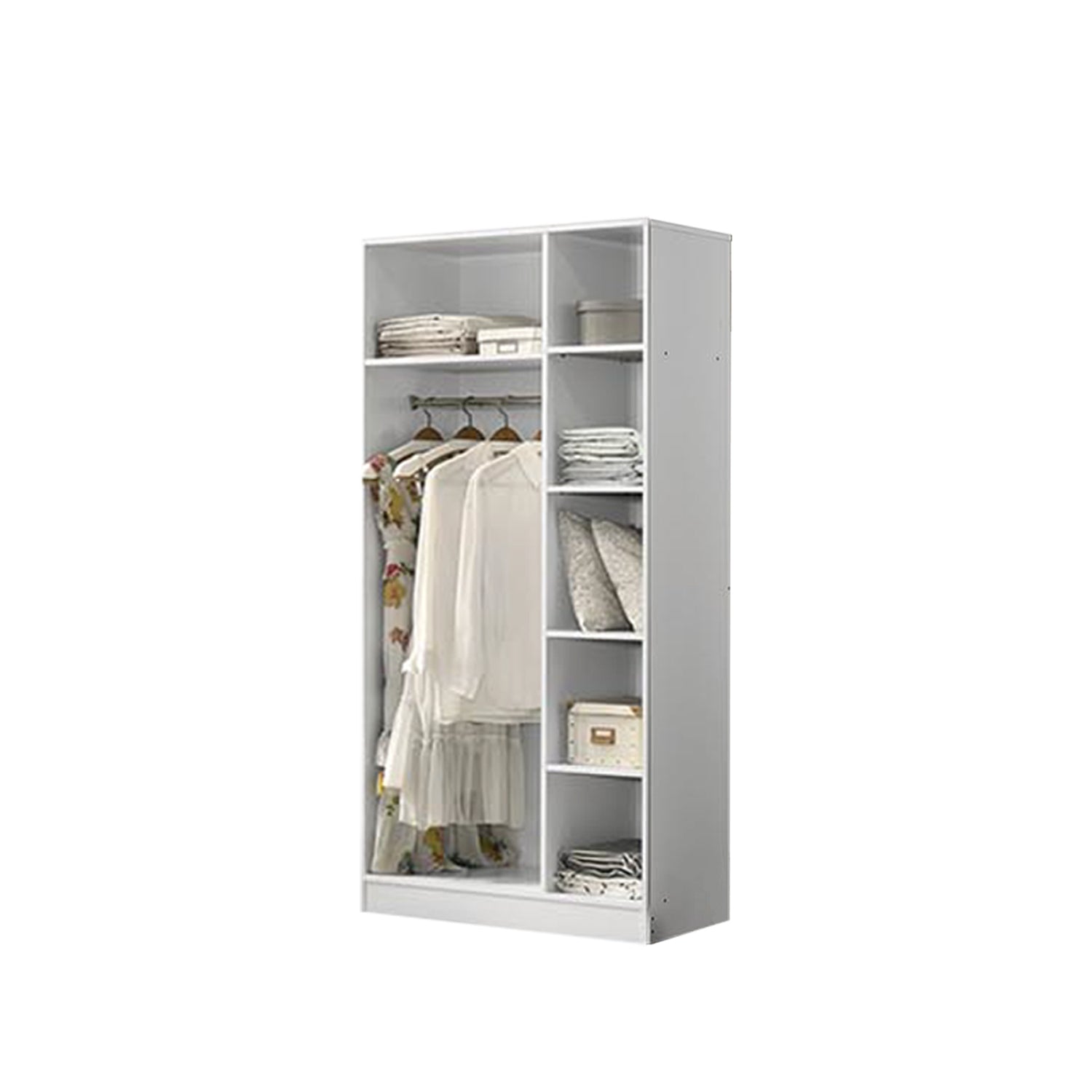 Zarya Series 3 Tall 3 Door Wardrobe Cabinet In White Color