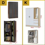 Wrilie Scratch Resistant Wardrobe 2/3 Doors With Drawers in 11 Models