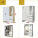 Wrilie Scratch Resistant Wardrobe 2/3 Doors With Drawers in 11 Models