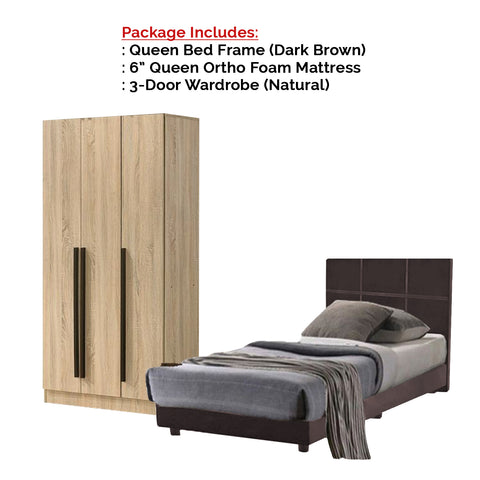 Image of Toluca Bedroom Set Series 6 Includes Wardrobe/Bed Frame/Mattress In Queen And King Size.Free Installation