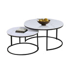 Keana Series 10 Premium Coffee Center Table Steel Metal Leg + Marble Ceramic Top