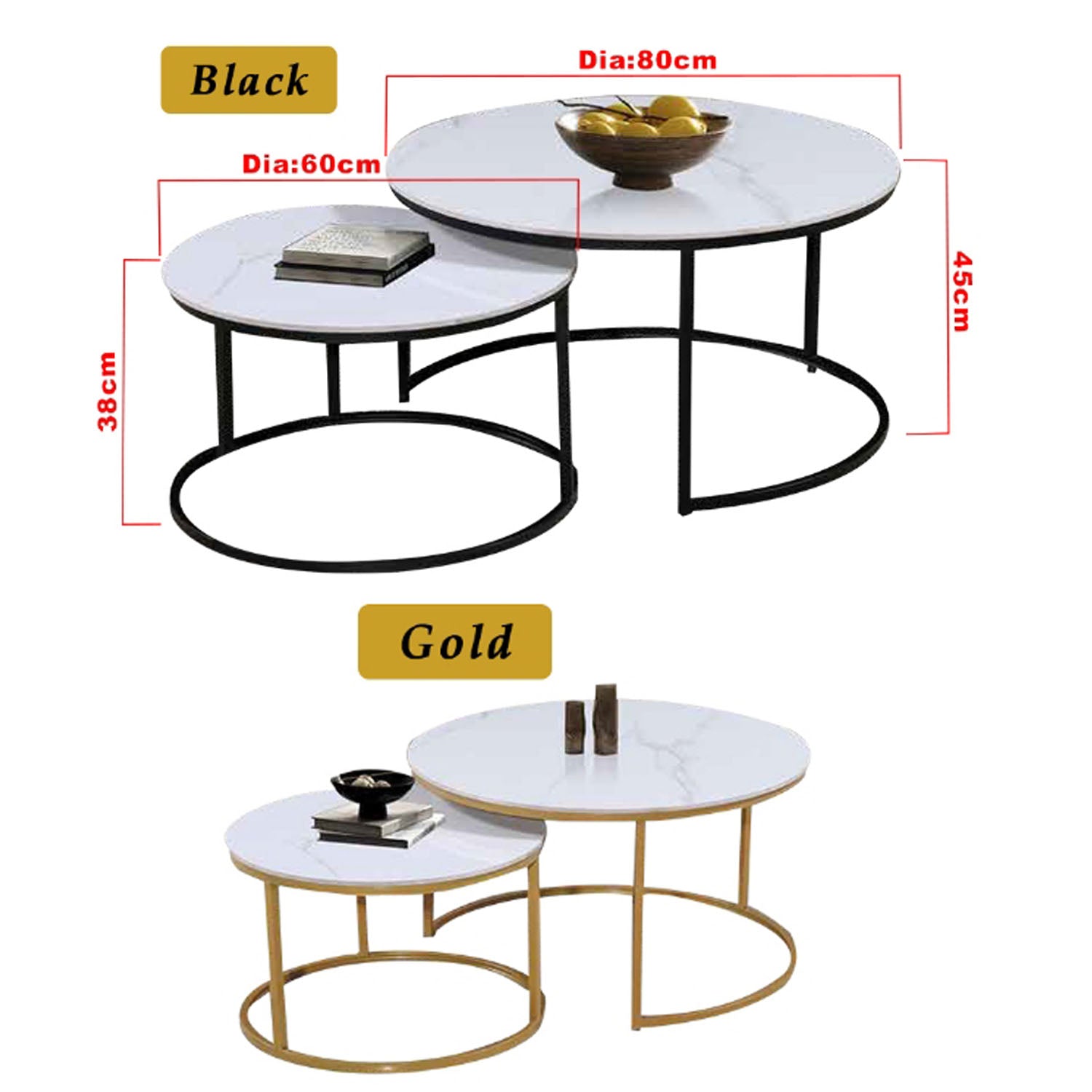 Keana Series 10 Premium Coffee Center Table Steel Metal Leg + Marble Ceramic Top