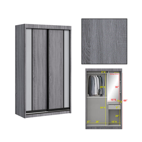 Image of Lexi Series 3 2-Door Sliding Door Wardrobe with inside mirror