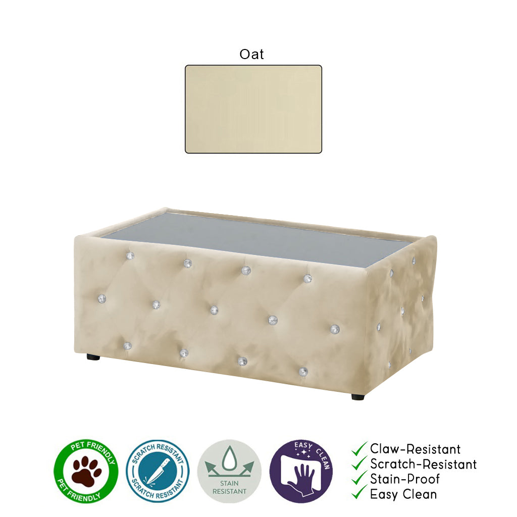 Millie Coffee Table PetFriendly Fabric/Leather Scratch-Resistant in 20 Available Colours