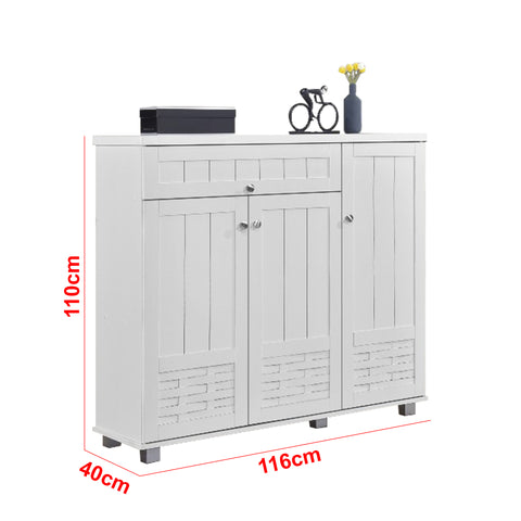 Image of Howzer Series 12 Shoe Cabinet Collection in White Colour