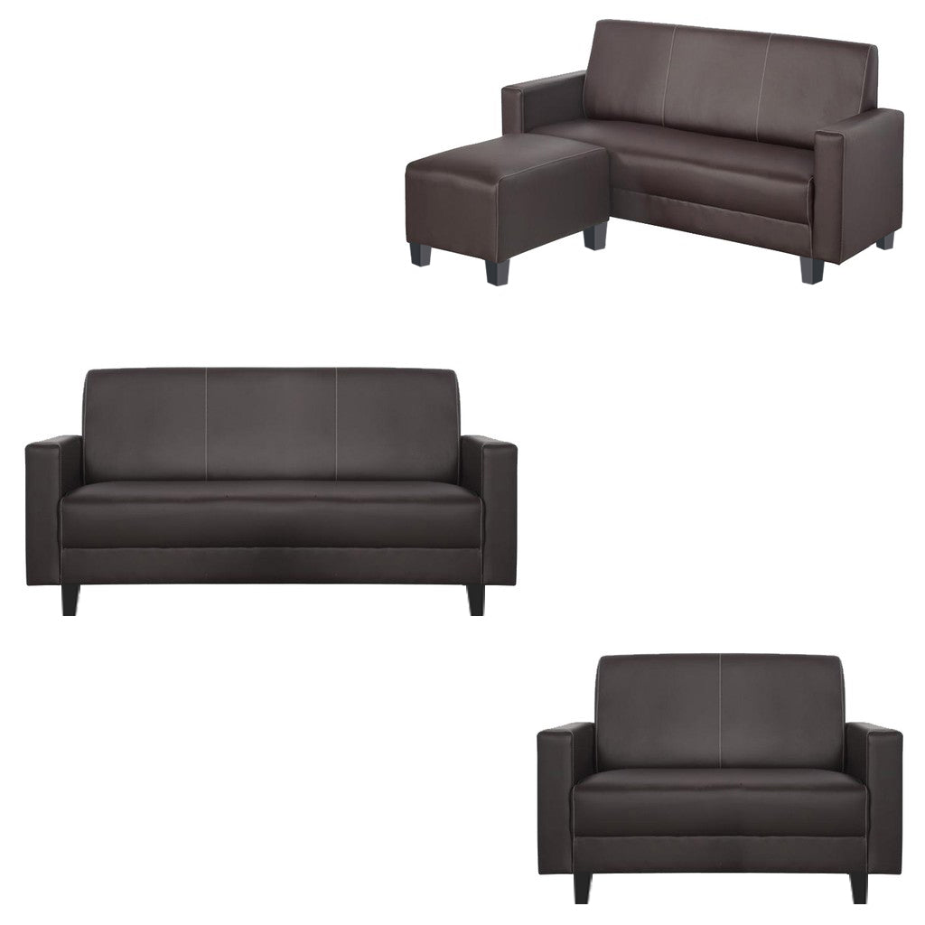 Dorcas 2/3 Seater Fabric/ Leather Sofa Set With Ottoman w/ Pet-Friendly Option
